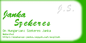 janka szekeres business card